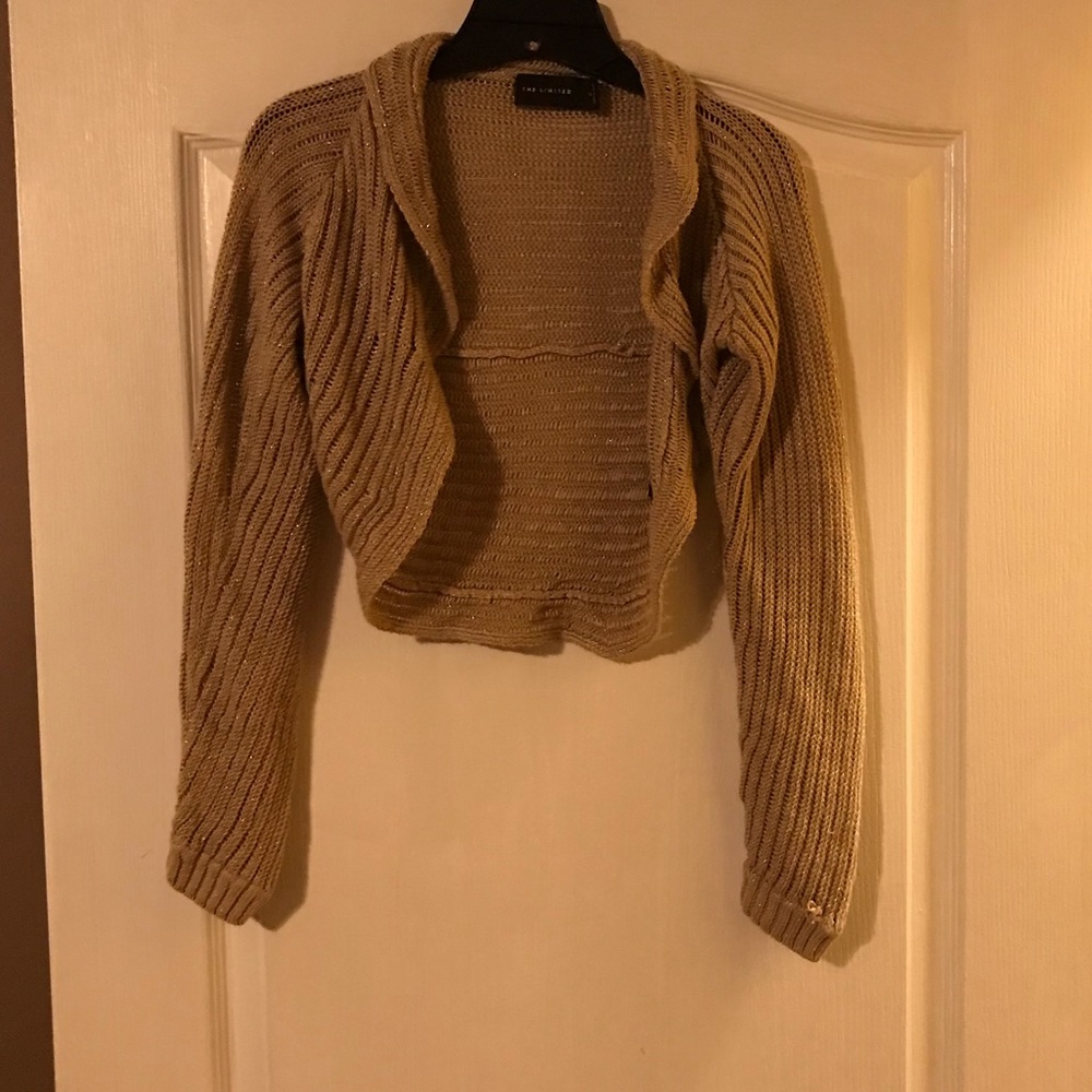 The Limited Camel with som sparkle crop sweater S